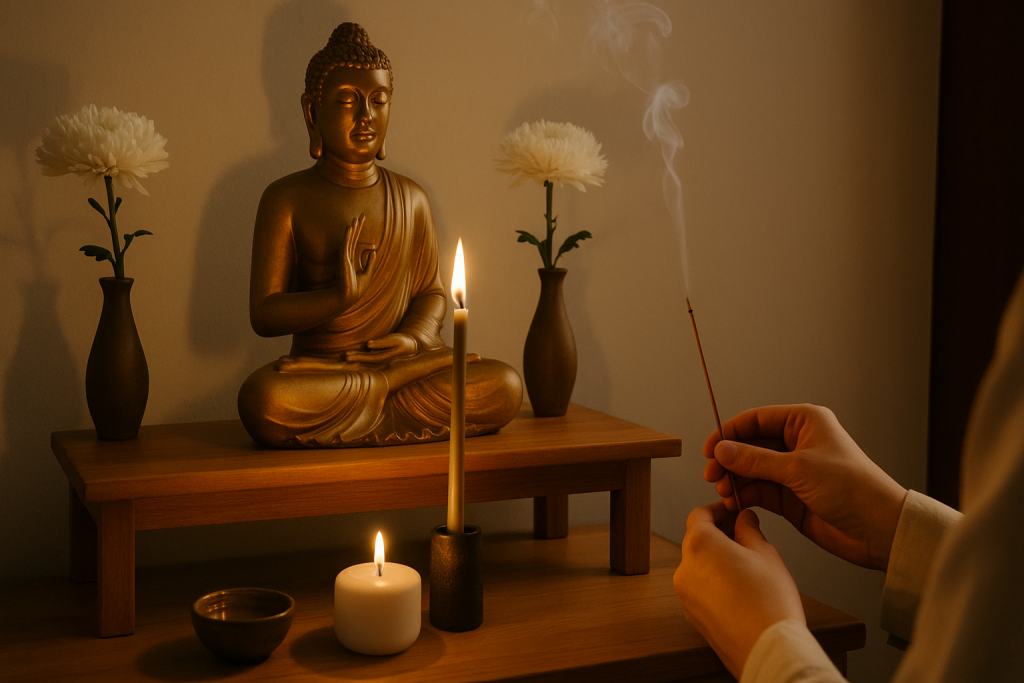 Personal altar offering and home devotion